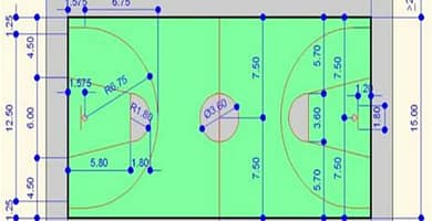 IMAGEN DE MEDIDAS DE CANCHA DE FUTBOL SALA / INDOOR SOCCER FIELD DIMENSIONS IMAGE